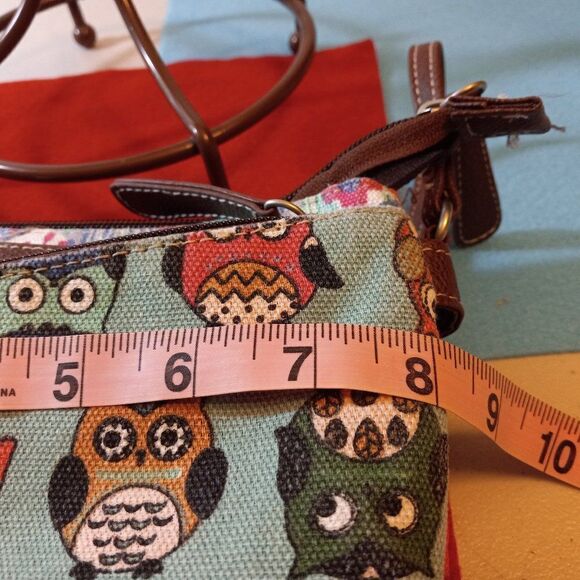 UnionBay Crossbody bag Owls Adjustable Leather Strap Country Fun Buckles - Picture 7 of 9